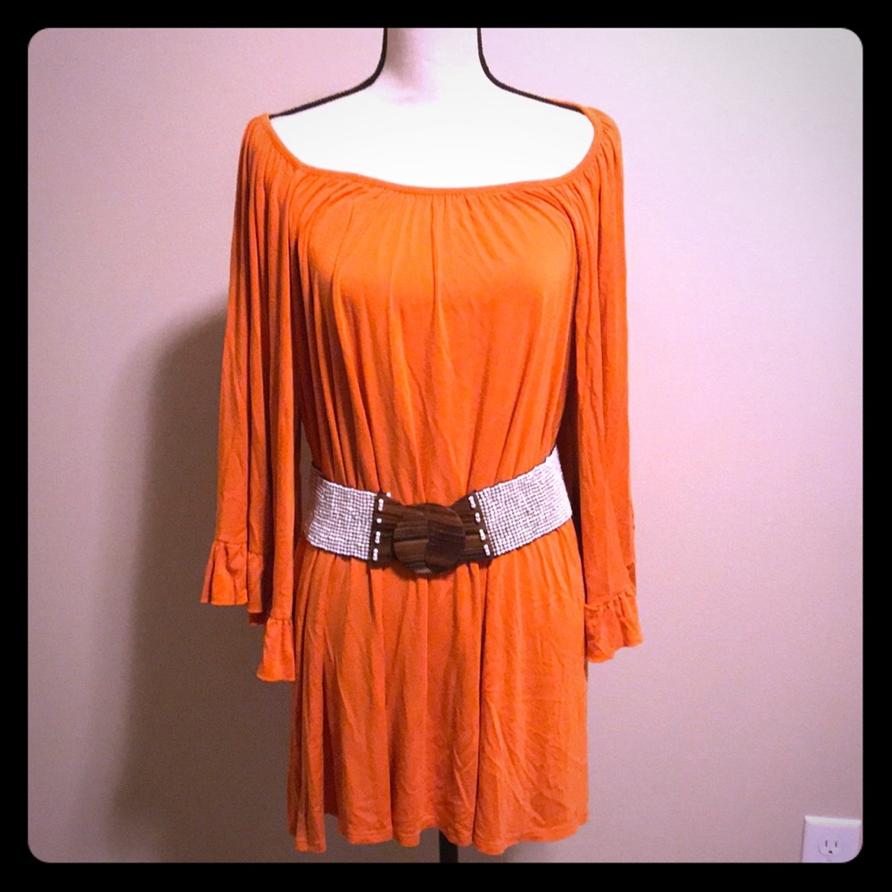 Cezanne • Orange Tunic Dress/Top and belt